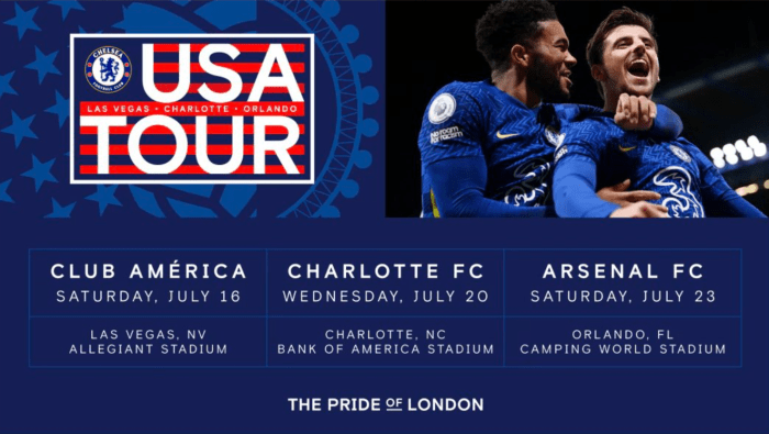 News Chelsea have announced the Blues will travel to the United States for their pre-season tour