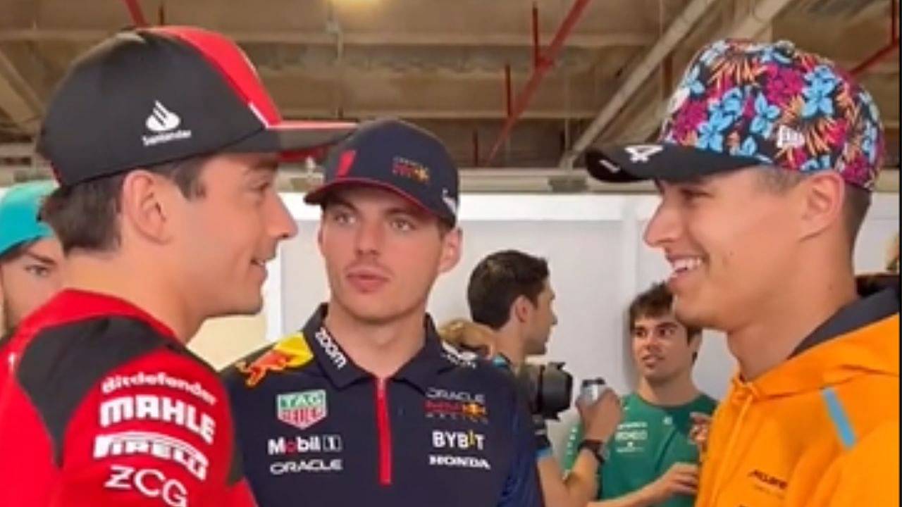 Max Verstappen and Lando Norris mock Charles Leclerc for his fashion sense at the Miami GP