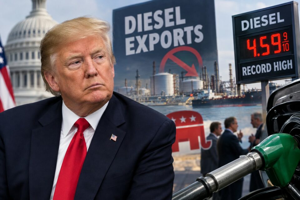 Trump Weighs Diesel Export Curbs as Record Fuel Prices Split Republicans and Industry