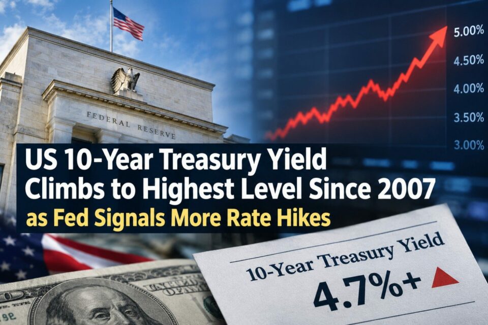 US 10-Year Treasury Yield Climbs to Highest Level Since 2007 as Fed Signals More Rate Hikes